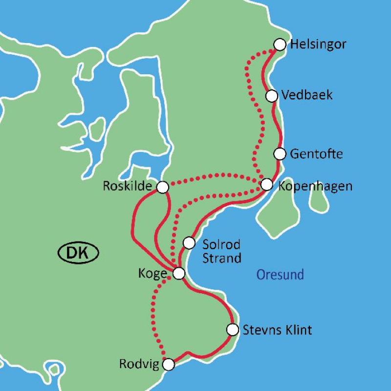 Karte Sternfahrt Region Kopenhagen