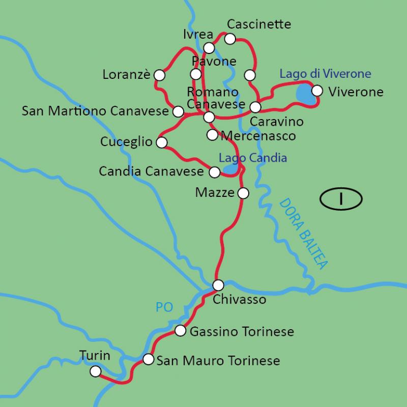 Map Piedmont centre based