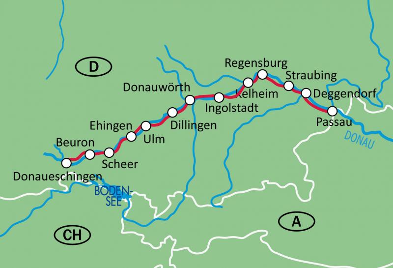 Tourenverlauf Deutsche Donau