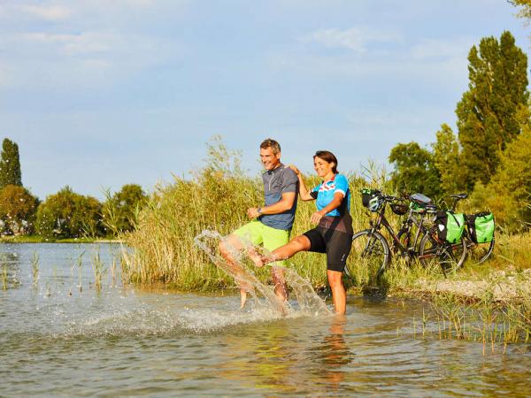 Radfahrer in Reichenau - Bodensee