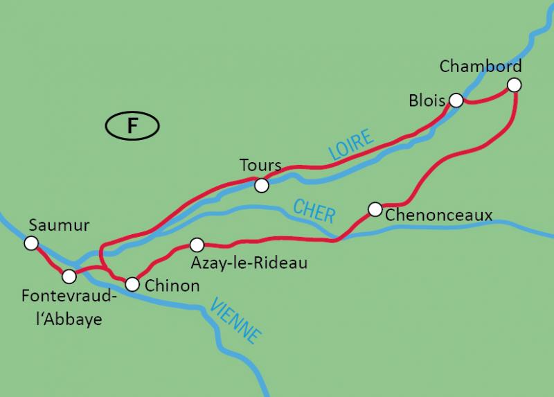 Karte - Schlsser der Loire