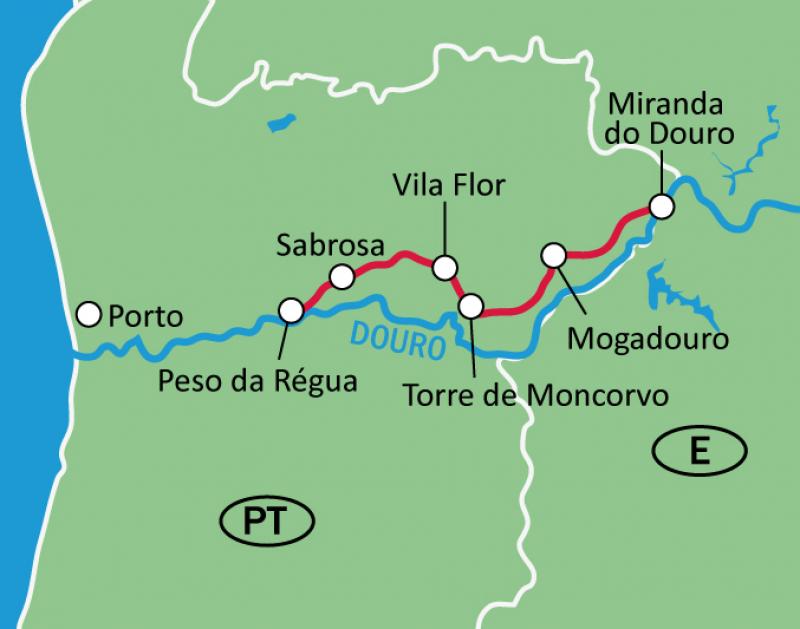 Karte Douro-Tal