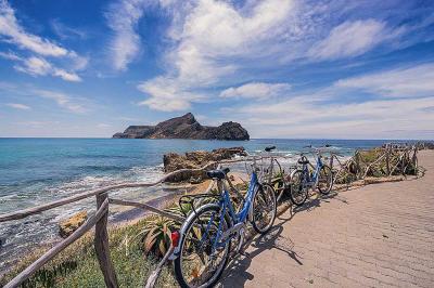 Blick auf den Strand von Calheta