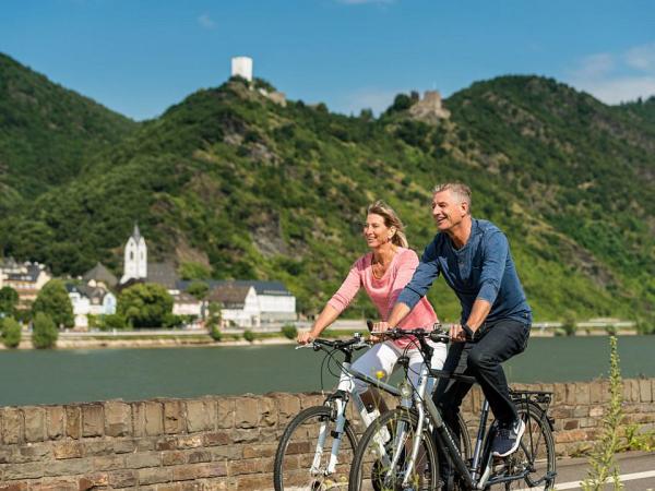 Radeln auf dem Rheinradweg