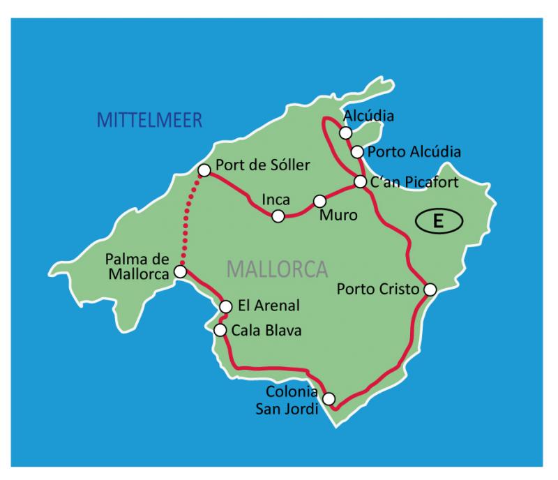 Mallorca Rundfahrt Karte