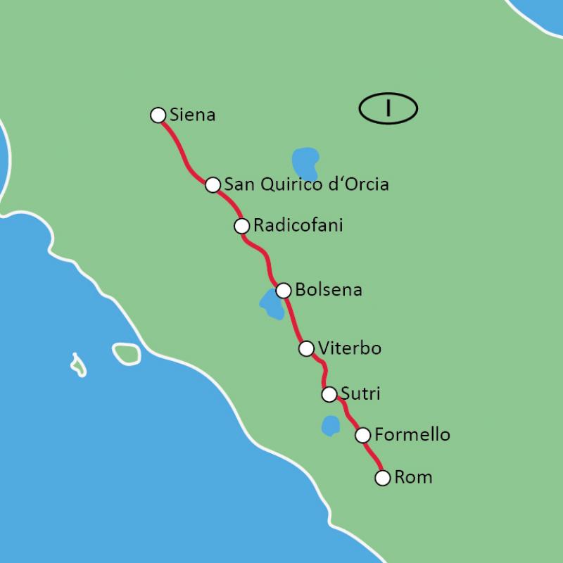 Karte Siena - Rom