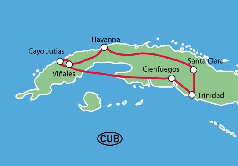 Kuba Rundfahrt Karte