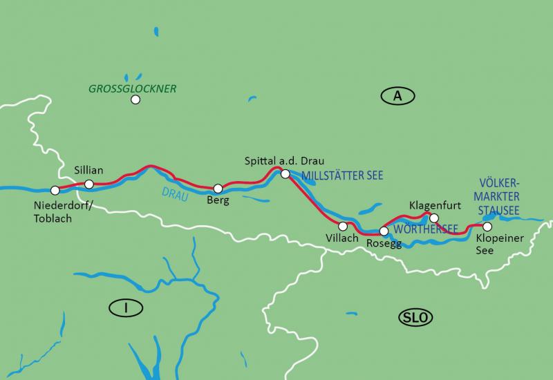 Karte Drauradweg