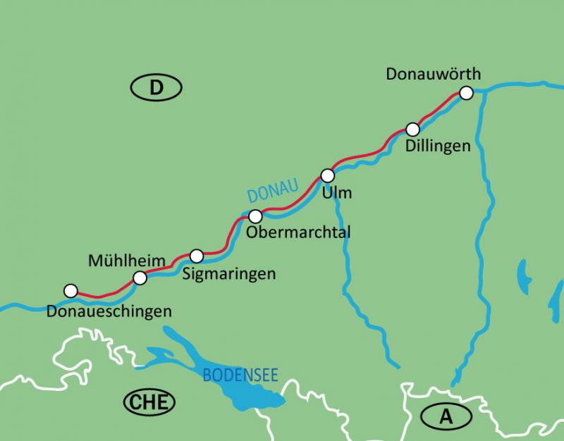 Tourenverlauf Tal der jungen Donau