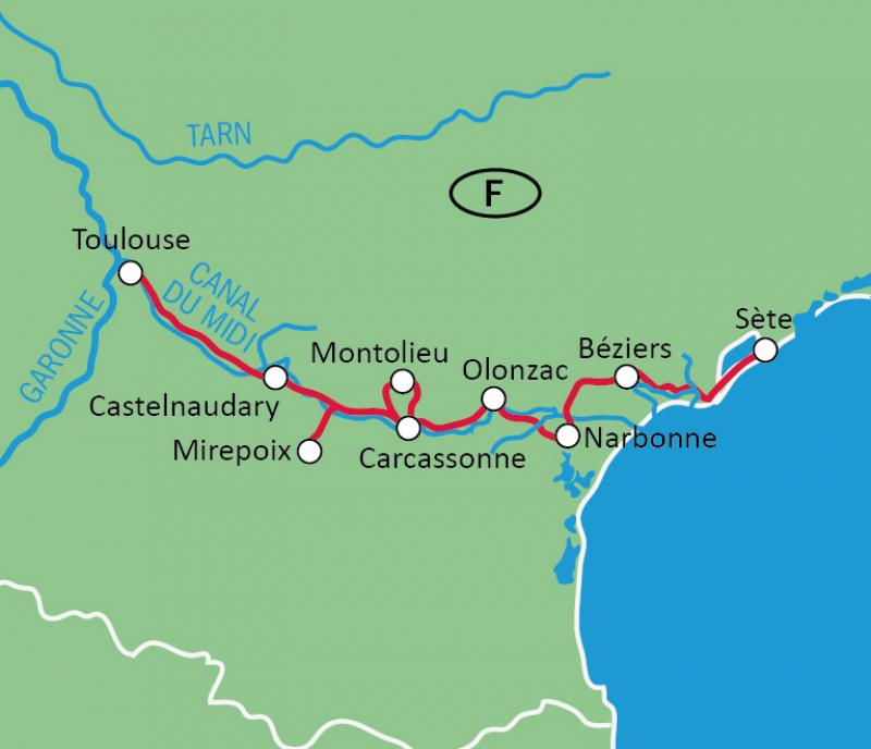 Karte Canal du Midi 