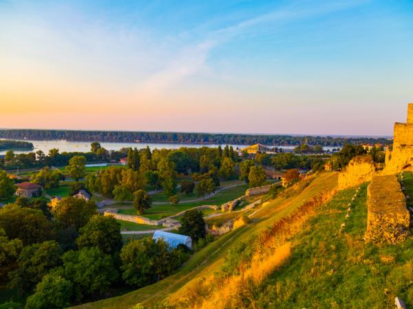 Belgrad / Blick auf Zusammenfluss Donau und Save