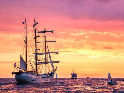 Mare Frisium im Sonnenuntergang