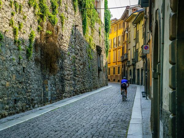 Radfahrer in Bergamo