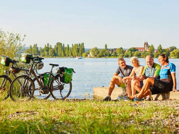 Radfahrer in Reichenau - Bodensee