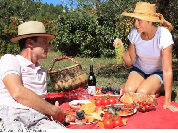 Radfahrer-Picknick in der Provence