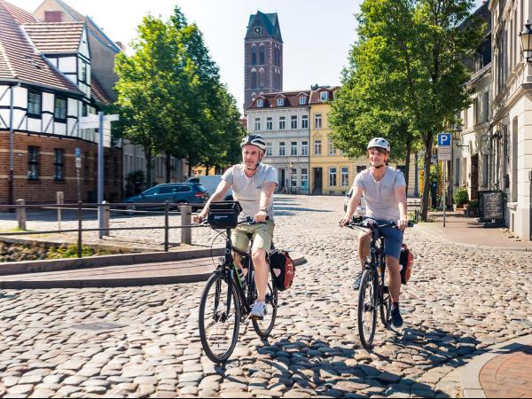 Radfahrer in der Hansestadt Wismar
