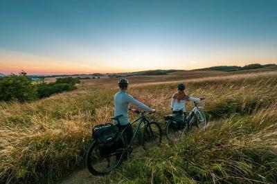 Radfahrer auf der Insel Mon