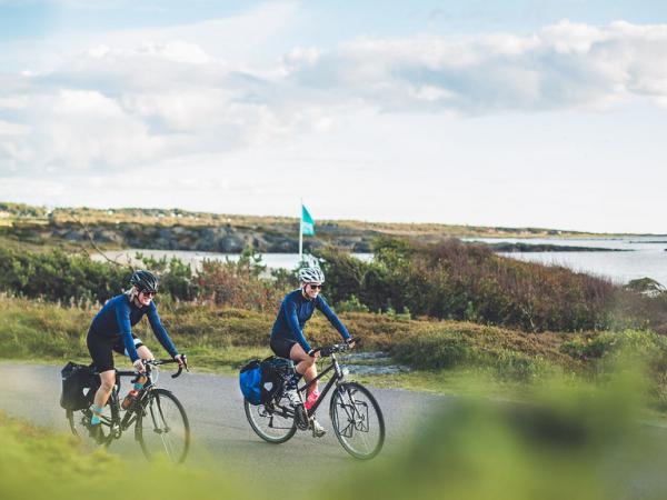 Radfahrer zwischen Halmstad und Falkenberg