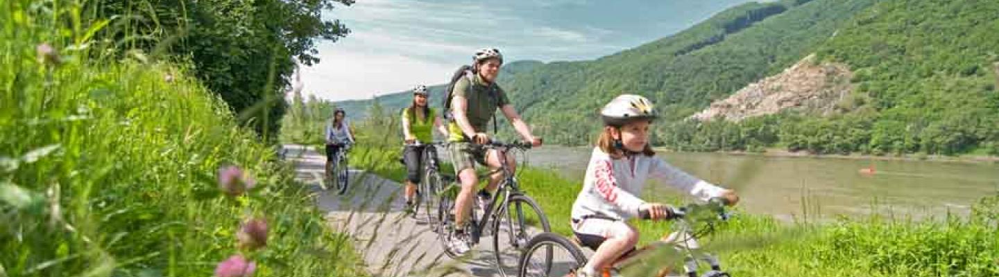Radler auf dem Donauradweg | © 