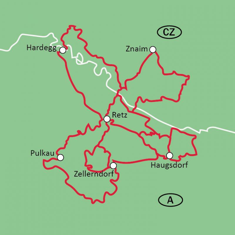 Karte Weinviertel Sternfahrt