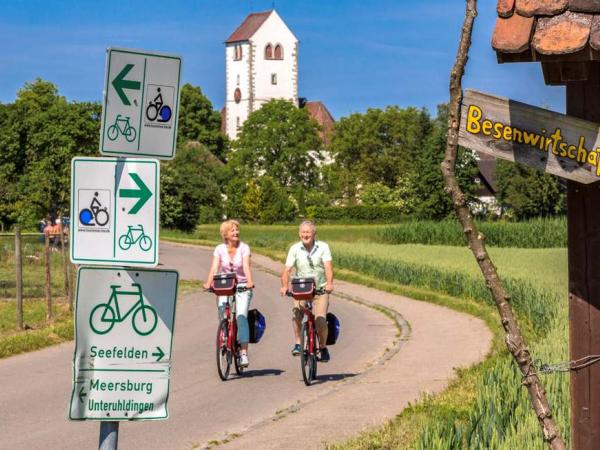 Cyclists in Maurach / Lake Constance