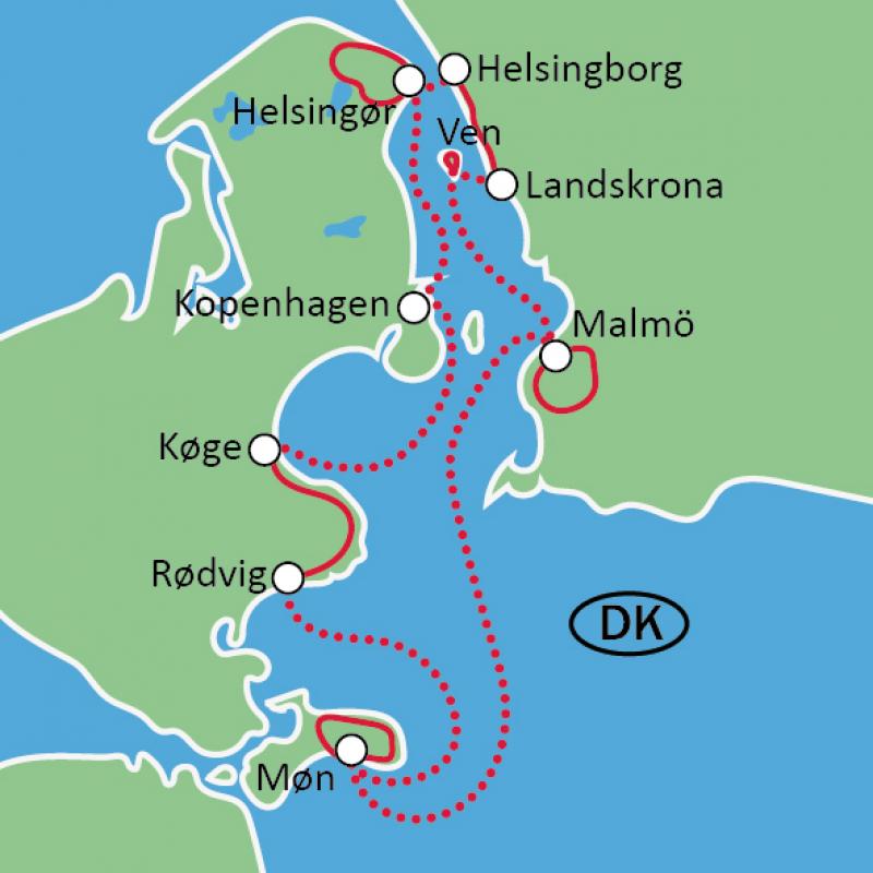 Routenverlauf Dnische Inseln