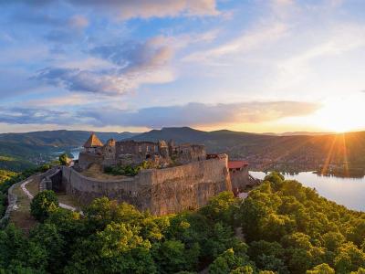 Amazing aerial landscapes about the Visegrad Castle in Hungary