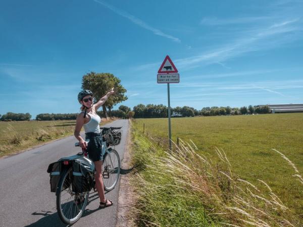 Radfahrer auf der Insel Mon