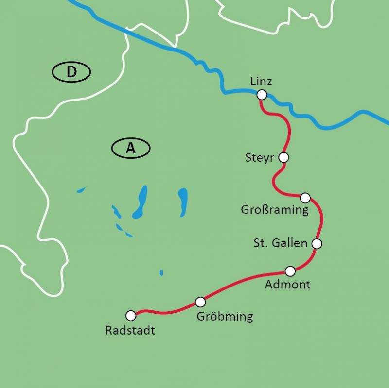 Map Enns Cycle Path