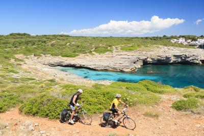 Cyclists on the coast