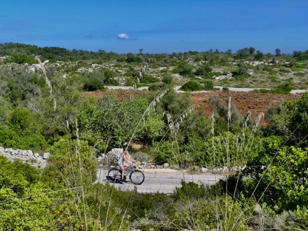 Radfahrerin bei Noto