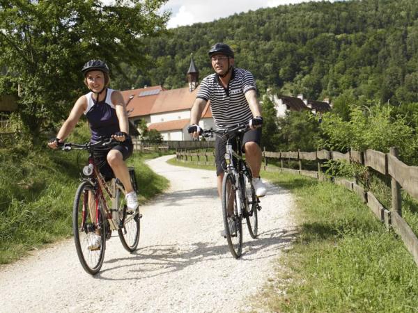 Cyclist on the tour   Heidelberg und Nibelungen