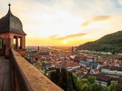 Heidelberg - Blick vom Schloss auf Altstadt