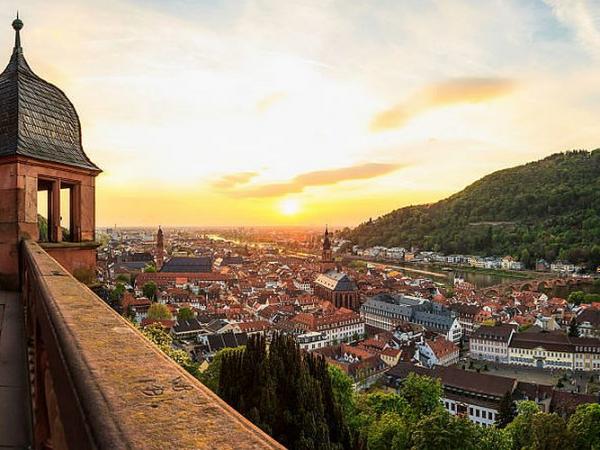 Heidelberg - Blick vom Schloss auf Altstadt