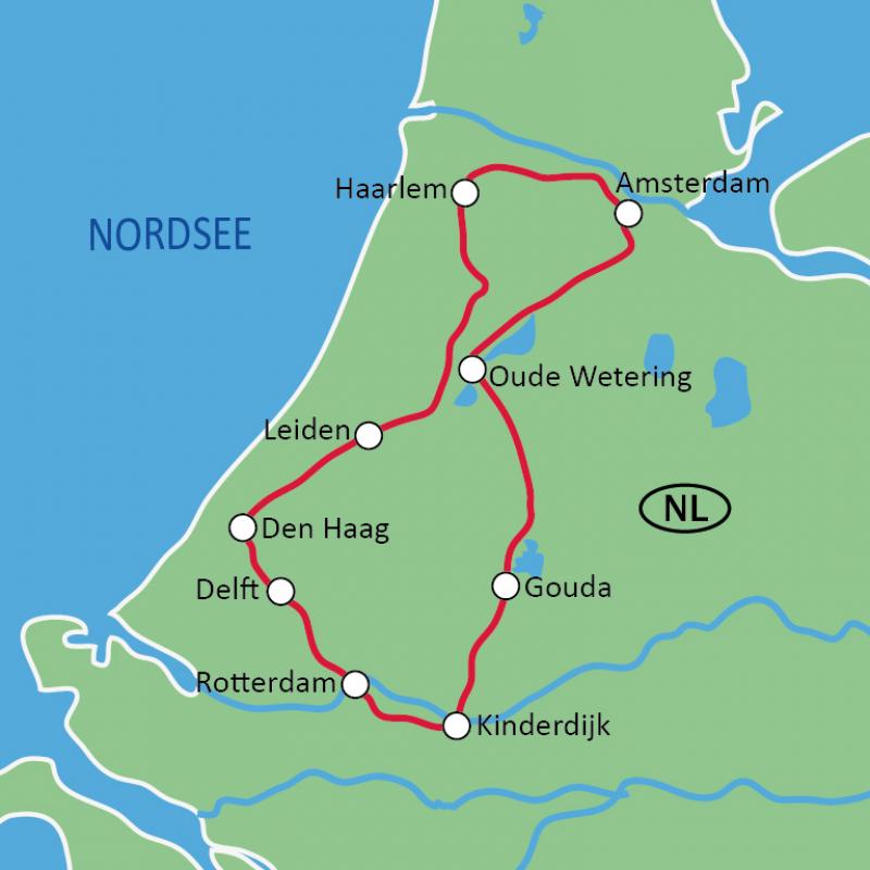 Karte Holland Sdroute mit R+S / Gefhrt
