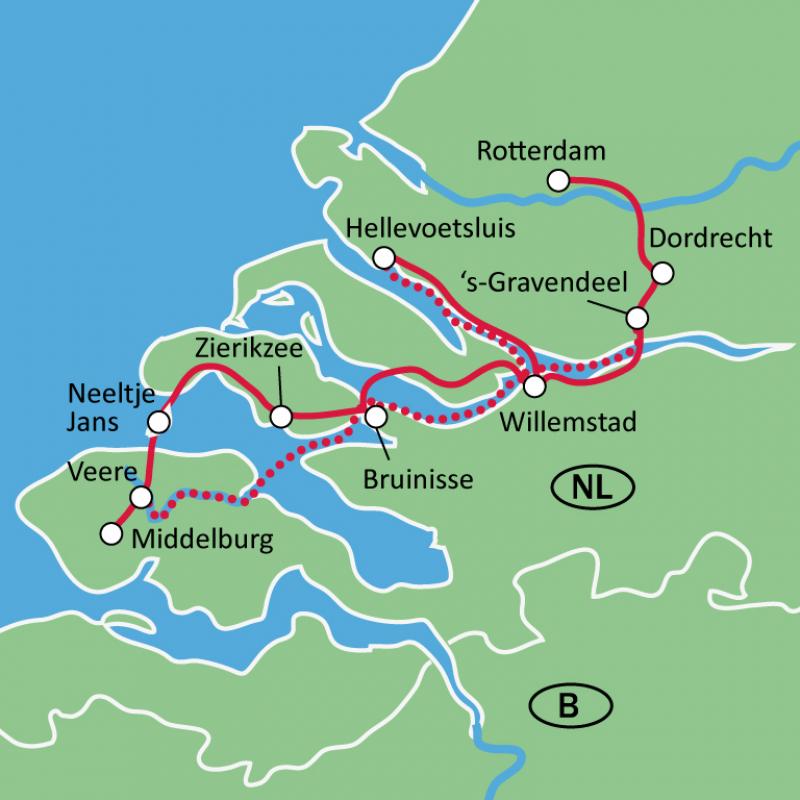 Karte Rotterdam Zeelandroute