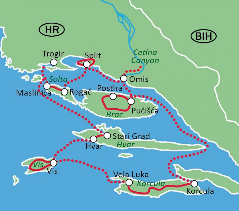 Map South Dalmatia DELUXE