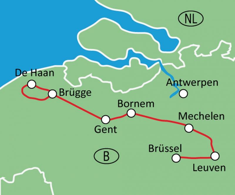Karte Flandern Rundfahrt