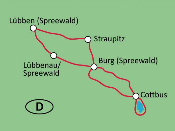 Karte Spreewald
