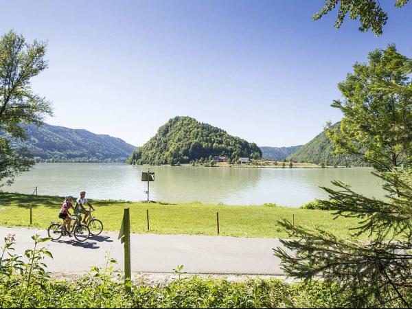 Radfahrer in der Donauschlinge