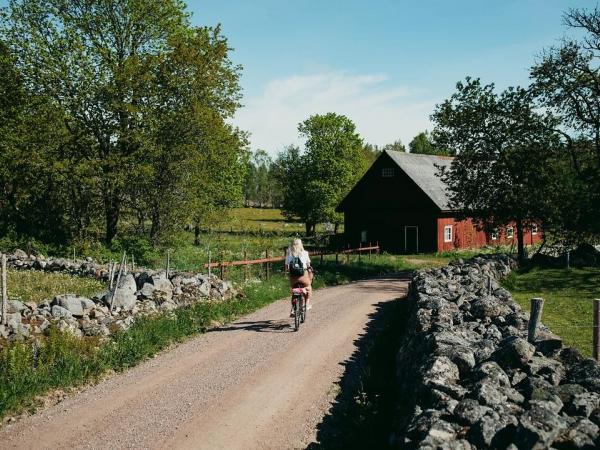 Radfahrerin bei Vimmerby