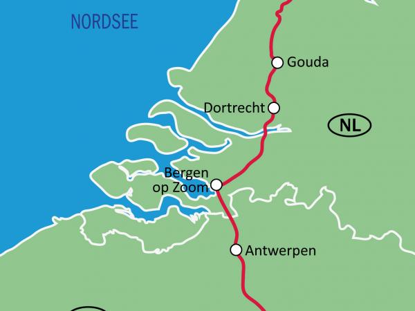 Karte Amsterdam - Brssel
