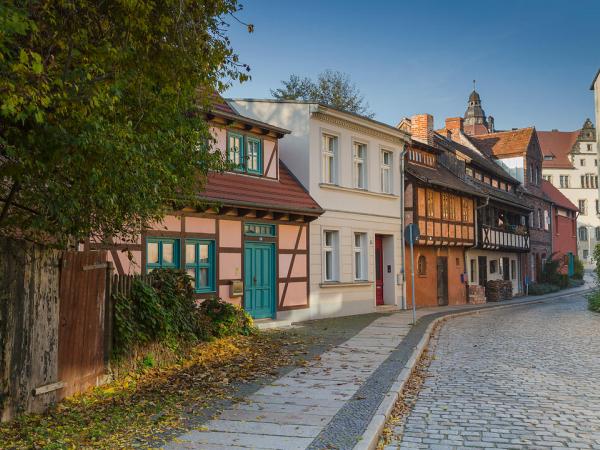 Fachwerkhäuser in der Altstadt von Cottbus