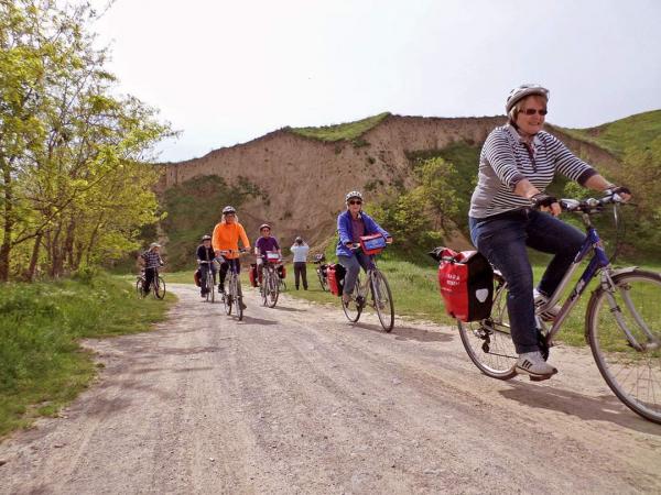 cyclists in the Danube Delta