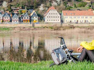 Pause am Elberadweg bei Bad Schandau