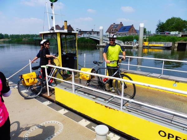 Cyclists on a ferry