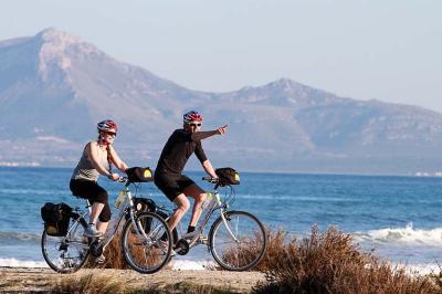 Radfahrer an der Kste