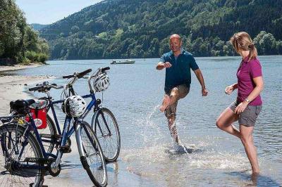 Cyclists on the Danube Cycle Path near Kramesau