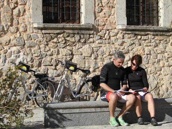 Radfahrer machen eine Pause