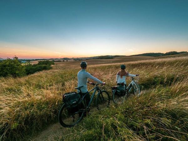 Radfahrer auf der Insel Mon